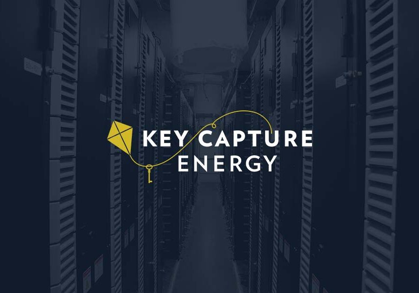 Key Capture Energy logo with inside storage site behind it.