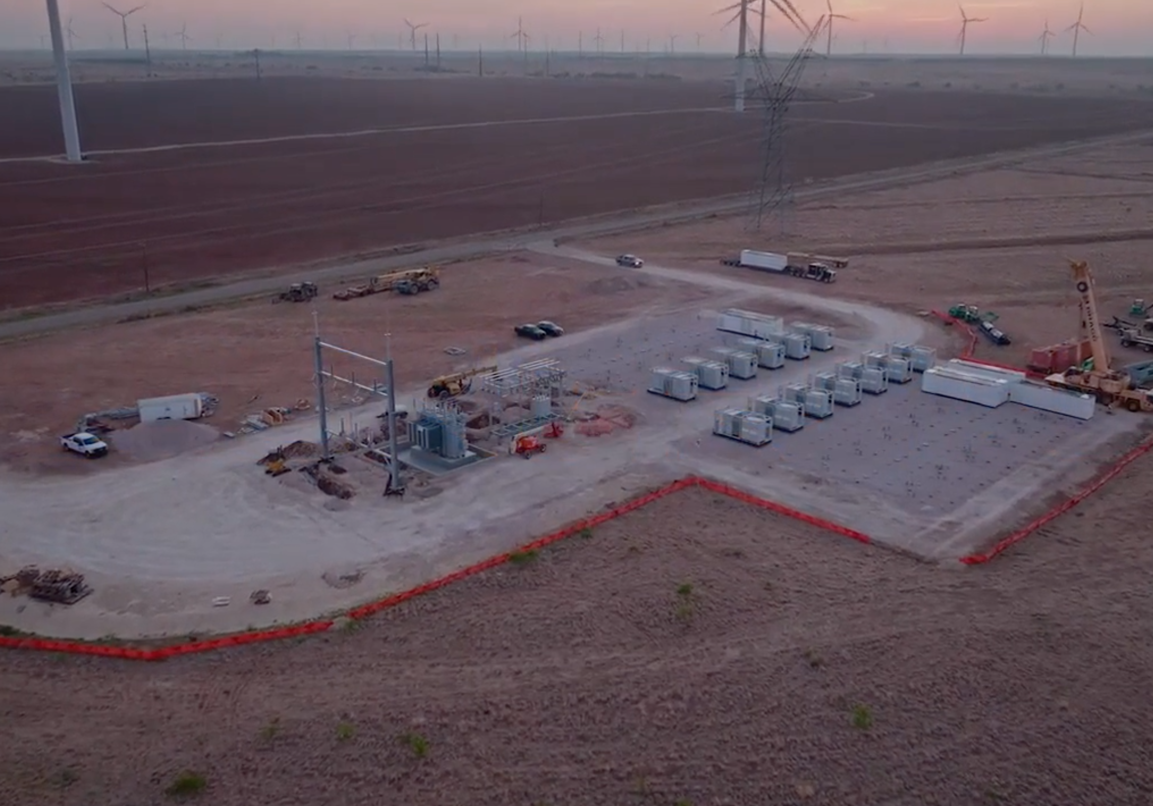 Overview of storage site under construction.